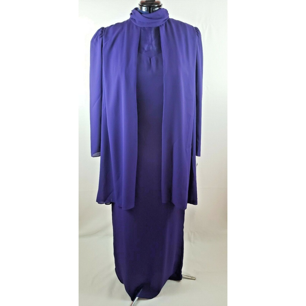NWT Vtg Glatter & Sims size 10 women's formal wear Purple Maxi Shift dress G73